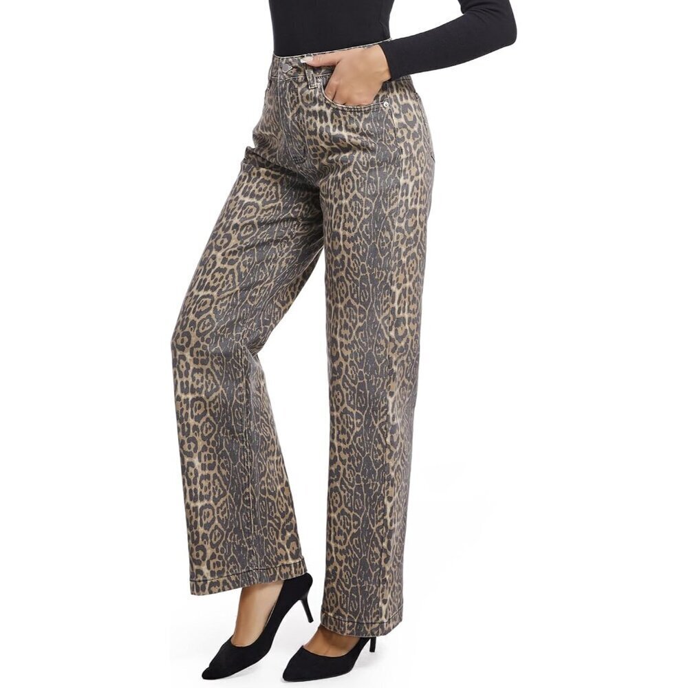 Women’s High Waisted Straight Leg Jeans Cotton Spandex Casual - Picture 2 of 5